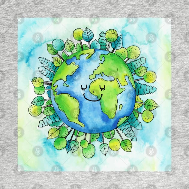 Mother earth Watercolor by Mako Design 